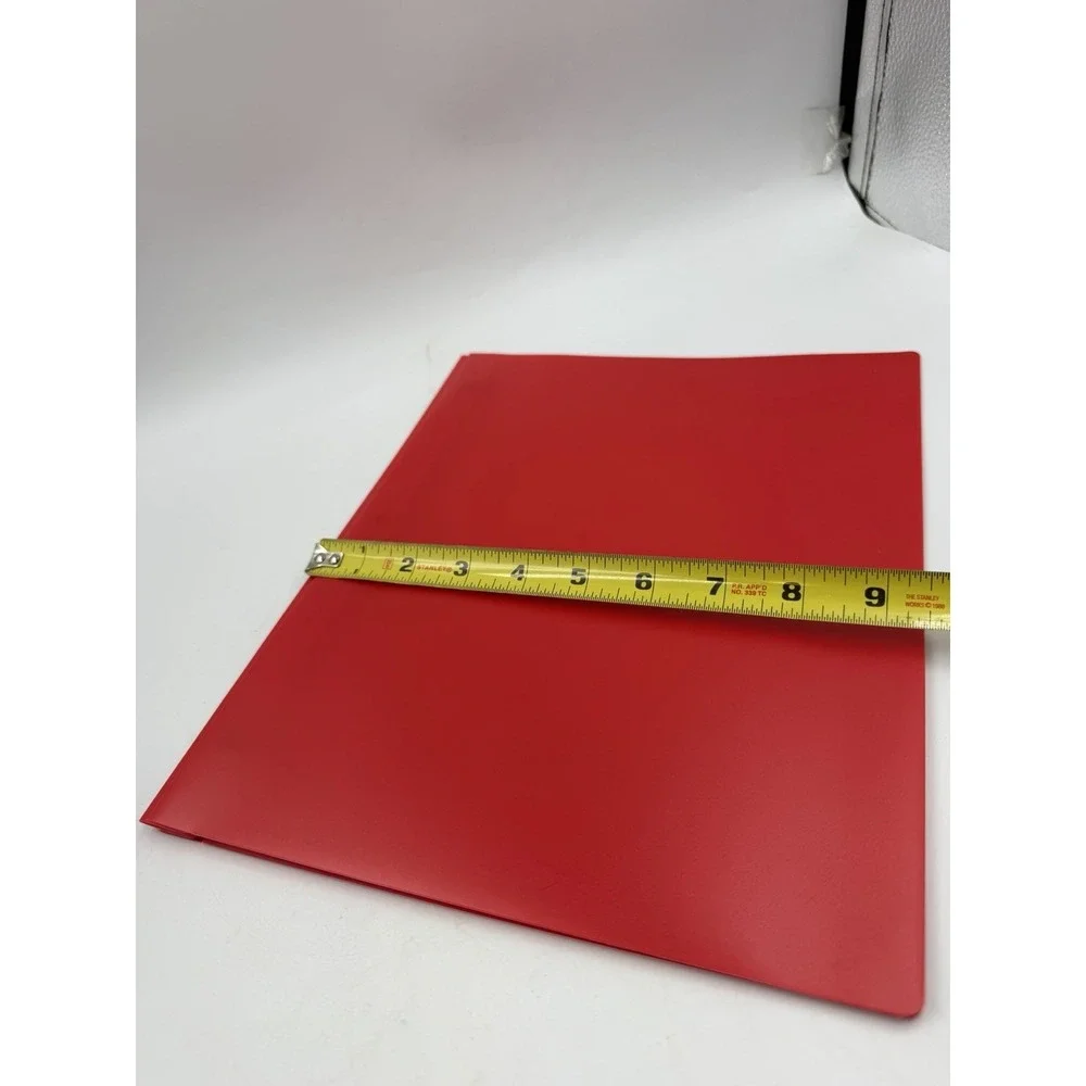 6 Pack #86613 Better Office Products Red Poly Portfolios With Pockets & Prongs